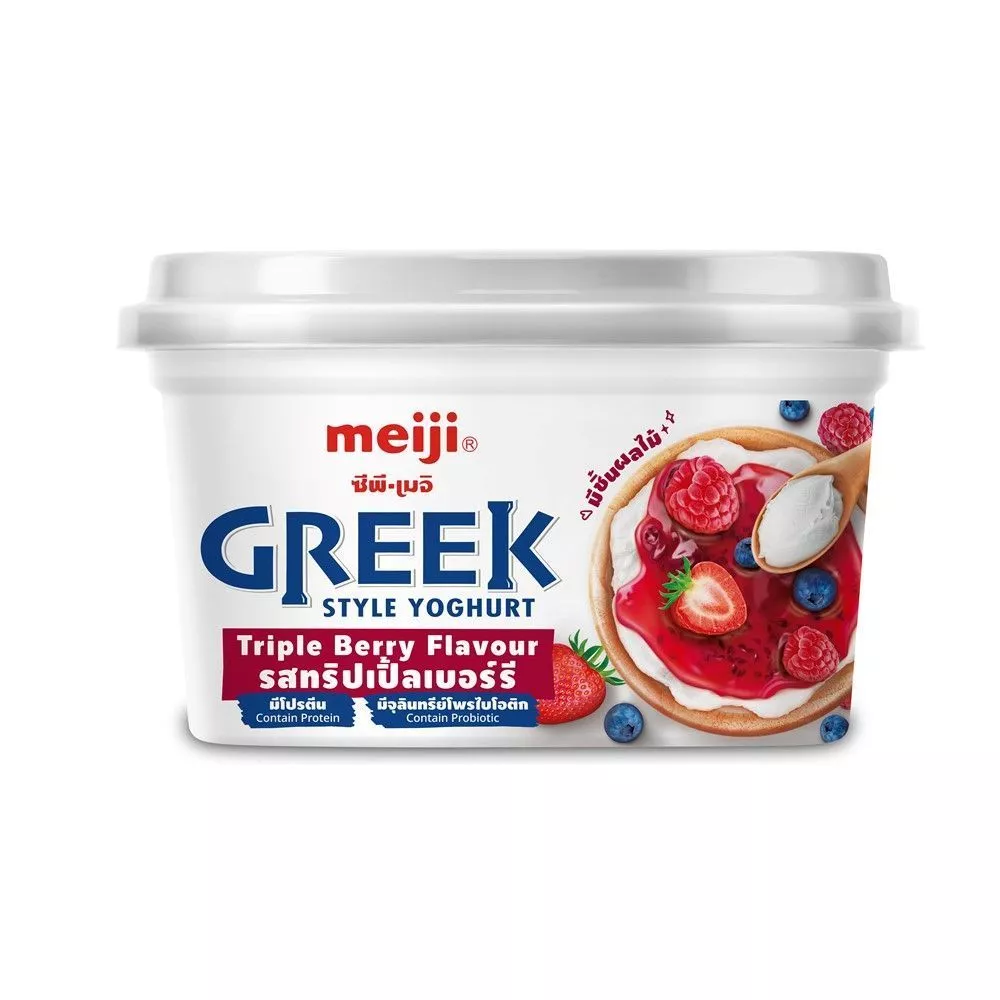 [สินค้าส่งด่วน] เมจิ กรีกโยเกิร์ต รสทริปเปิ้ลเบอร์รี่ 500 กรัม MEIJI YOGURT GREEK TRIPPLE BERRY 500 G
