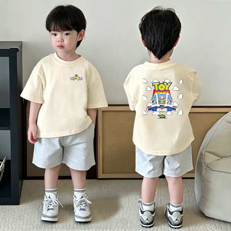 NASA เสื้อยืดแขนสั้นสำหรับเด็ก เสื้อยืดสีขาว ลายการ์ตูน เนื้อผ้าฝ้าย เหมาะสำหรับทั้งเด็กผู้ชายและเด็กผู้หญิง