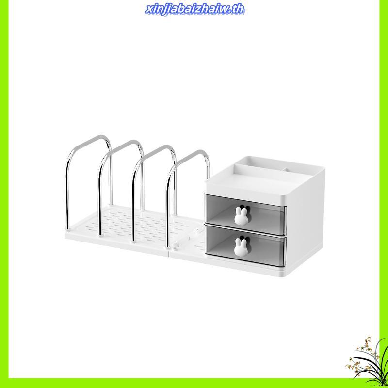 SIV โต๊ะ Organizer Rack Desktop Book & แฟ้มชั้นวางขาตั้งความงามพร้อมลิ้นชักสําหรับสํานักงานตาราง