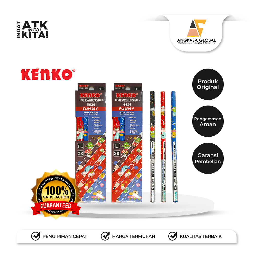 KENKO PENCIL 2B-6626 FUNNY (1LSN/12PCS)