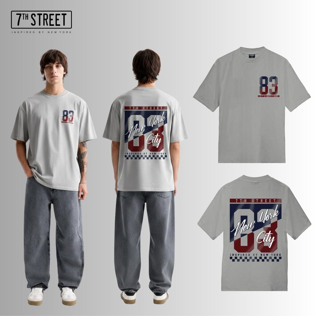 เสื้อโอเวอร์ไซส์ 7th Street ผ้า cotton100% ระบายความร้อนดีมาก ผ้าหนาอยู่ทรง แพทเทิร์นสไตล์ยุค90‘s ทรงคอฟิต คอหนาดูเนี...