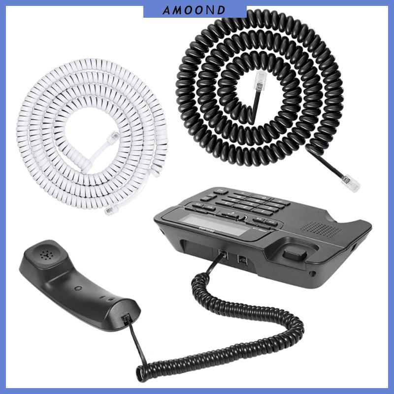 AMOOND RJ9 4P4C โทรศัพท์ HandsetsCord โทรศัพท์สายสําหรับการสื่อสารที่ชัดเจน