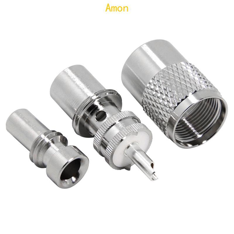 Amon UHF PL259 Solder On Male Plug Connector CB วิทยุ RG8X RG59 RG8 Coax Cable