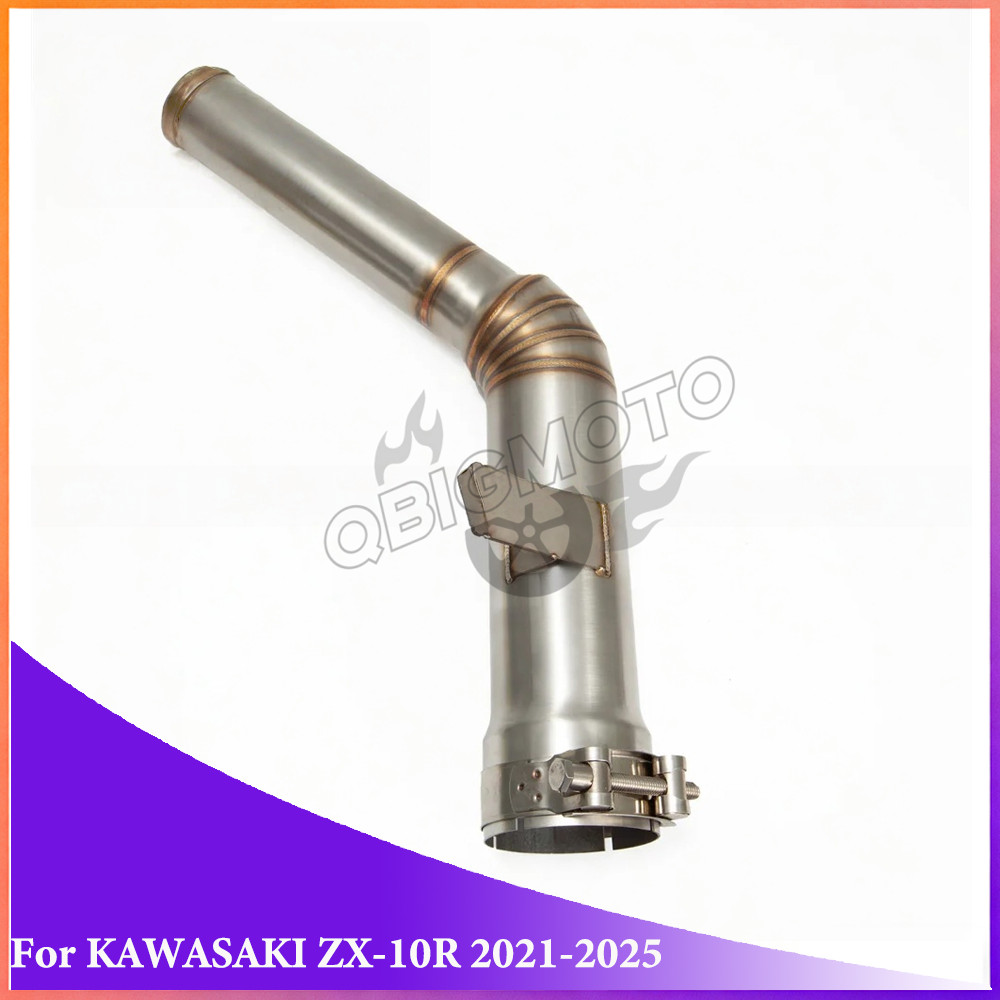 สําหรับ KAWASAKI ZX-10R 2021-2025 ไอเสียกลาง Link ท่อการเชื่อมต่อสายท่อไอเสียท่อ ZX10R ZX 10R 2025 2