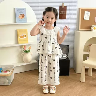 Dolemi Baby ชุดเสื้อ เสื้อแขนกุด+ กางเกงขายาว สไตล์เกาหลี ใหม่ สำหรับเด็กหญิง ชุดฤดูร้อน 80CM-160CM