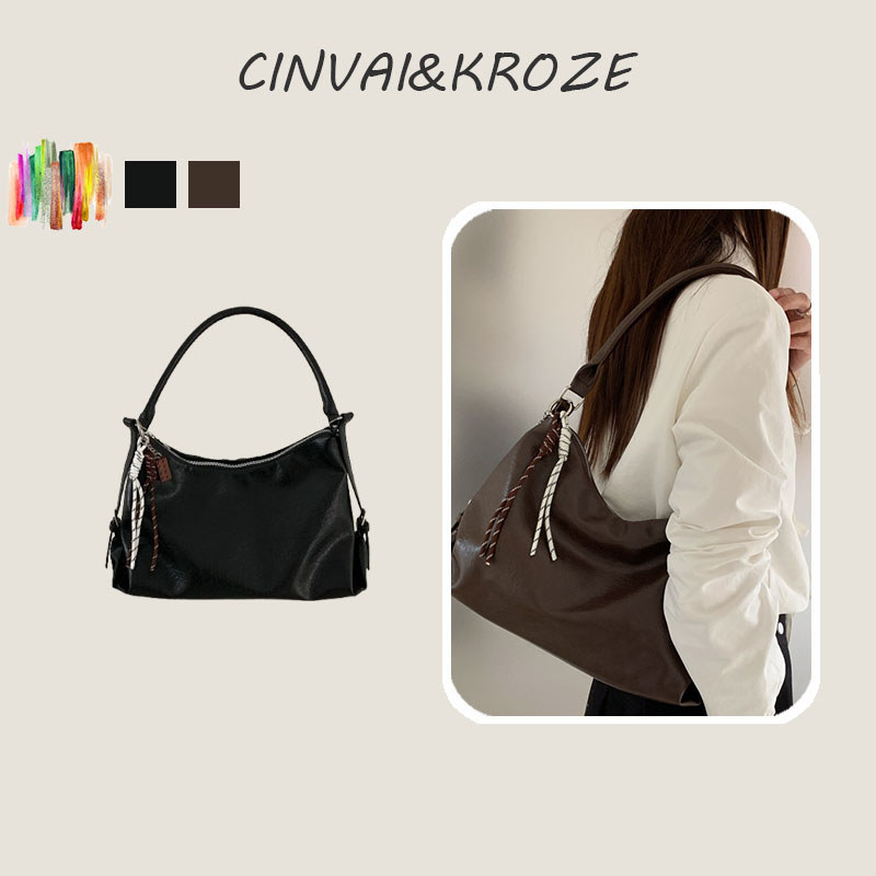 CINVAI&KROZE กระเป๋าโท้ตผู้หญิง แบบ Retro มีสายสะพายไหล่และห้องเก็บของขนาดใหญ่ เหมาะสำหรับการใช้งานหลากหลาย