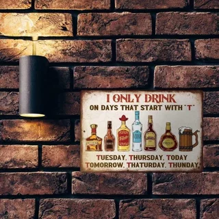 HELLOYOUNG ป้ายดีบุกโลหะตลกสําหรับ Bar Man Cave Wall Decor