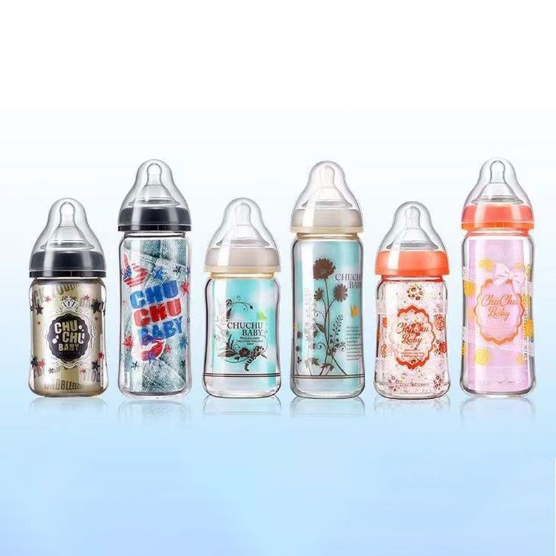ขวดนมแก้วทารกแรกเกิด CHUCHU BABY CHUCHU นมเลียนแบบปากกว้างป้องกันอาการโคลิค/4.62