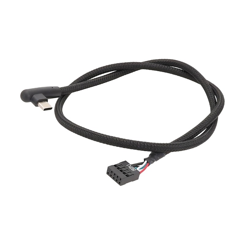 QUU ที่มีประสิทธิภาพ USB 9 Pin To Type C สายต่อพร้อมปลั๊กมุม 50 ซม.