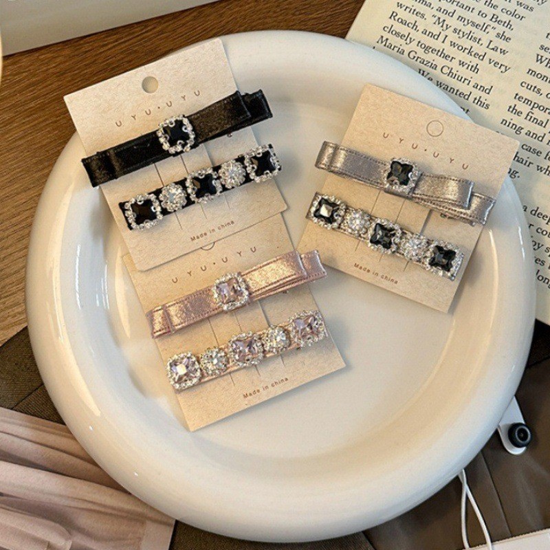 2026 Xiaoxiangfeng Campus Student Side Clip Full Diamond Pink Sweet Design Duckbill Clip Small Fish 