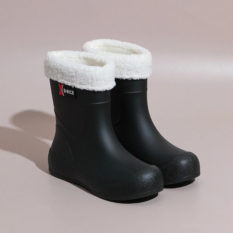 รองเท้าบูทกันฝนยางกันลื่นผู้หญิง สีเบจ thumbnail 10