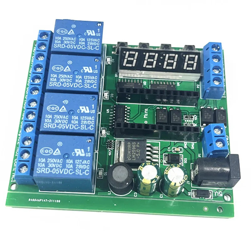 HB IO22C04 DC 5-24V 4ch Pro mini PLC บอร์ดรีเลย์โล่โมดูลสําหรับ Arduiuo จอแสดงผล LED Cycle Delay Tim