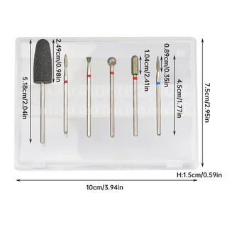 6PCS Diamond Steel Nail Drill Bit Set Electric Manicure Pedicure Machines Nail File Gel Remover Tool