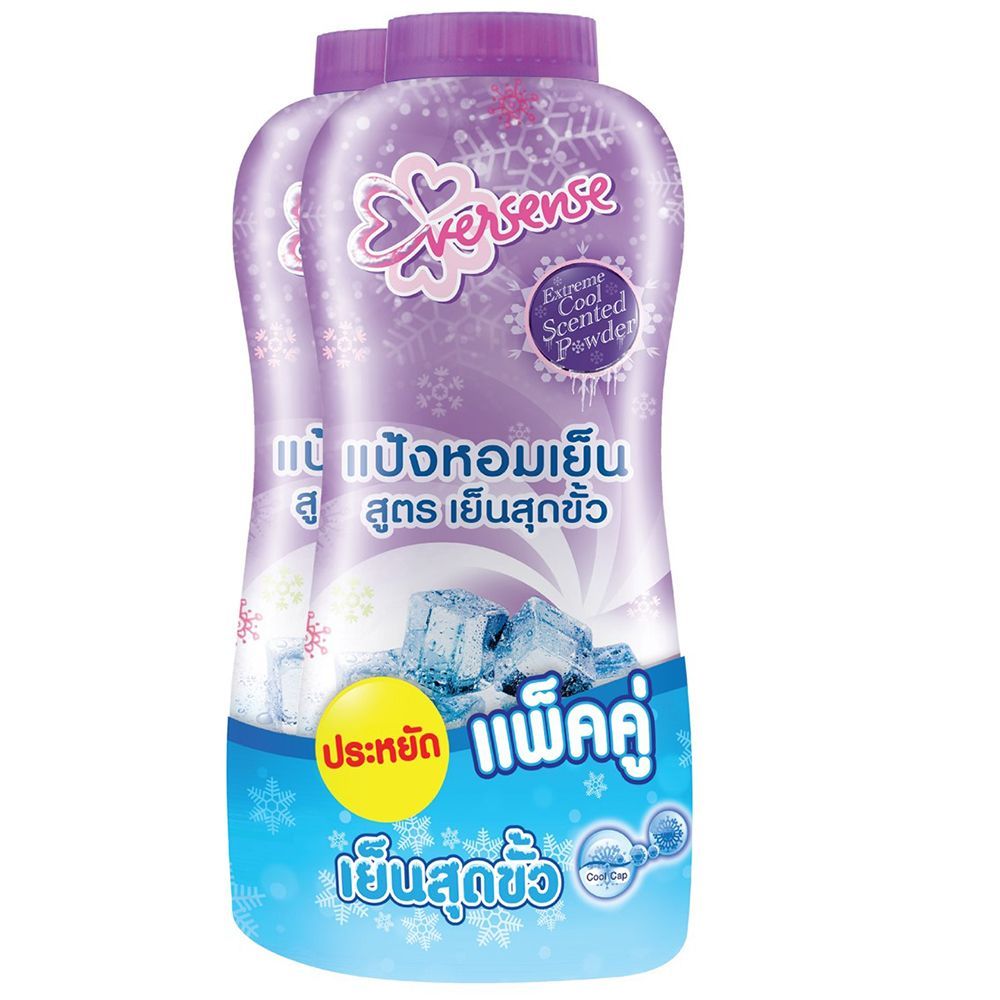 [สินค้าส่งด่วน] เอเวอร์เซ้นส์ แป้งเย็นสุดขั้วม่วง280ก.X2 EVERSENSE POWDER EXTREME VIO 280G.X2