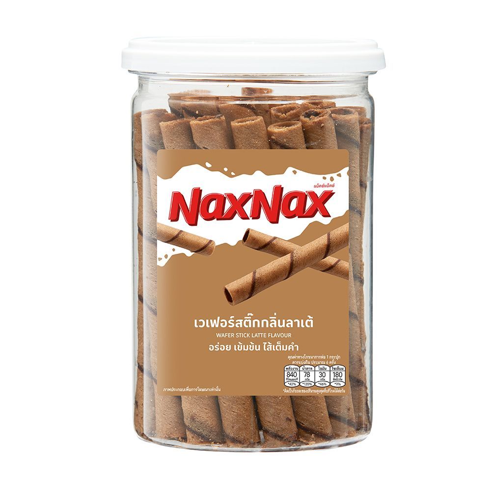 แน็คซ์แน็คซ์เวเฟอร์สติ๊กลาเต้ 180ก NAXNAX WAFER STICK LATTE180G