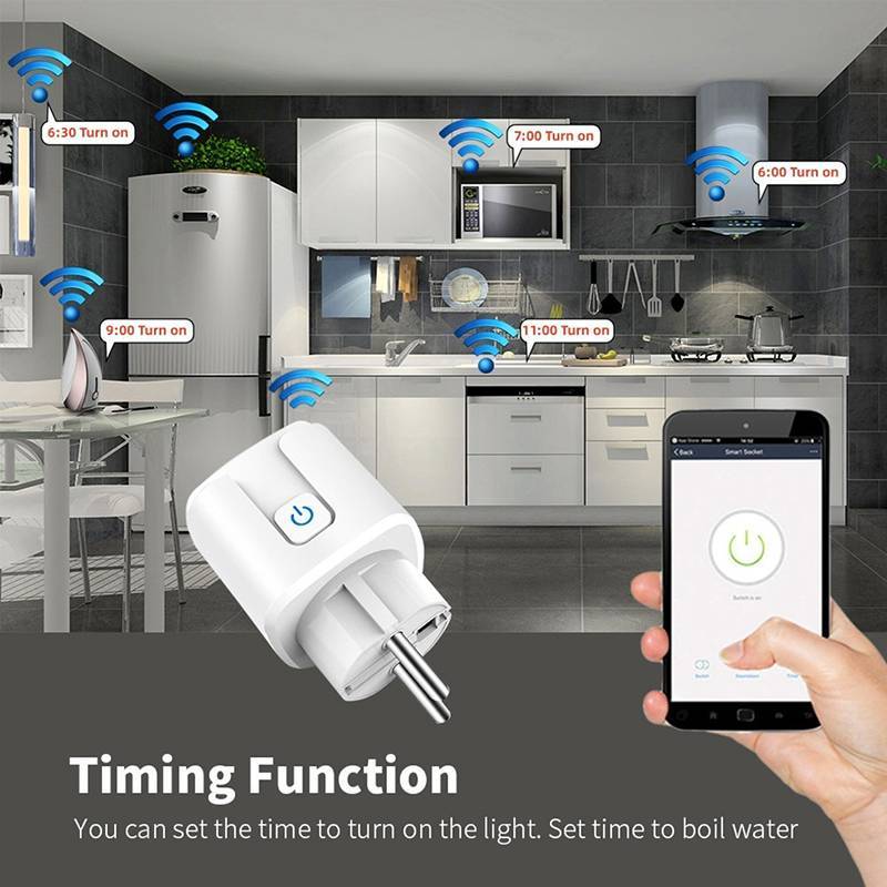 TYN สมาร์ทปลั๊ก WiFi Soet EU 16A/20A พร้อม Power Monitor ฟังก์ชั่นจับเวลา Tuya Smart Life APP ควบคุม