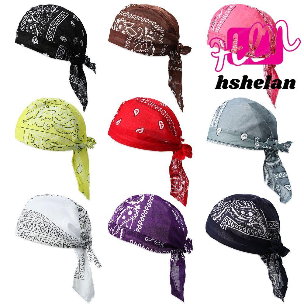 HHSHELAN หมวกโจรสลัดแห้งเร็วยืดหยุ่นกีฬากลางแจ้งผ้าฝ้าย Headscarf Bandana