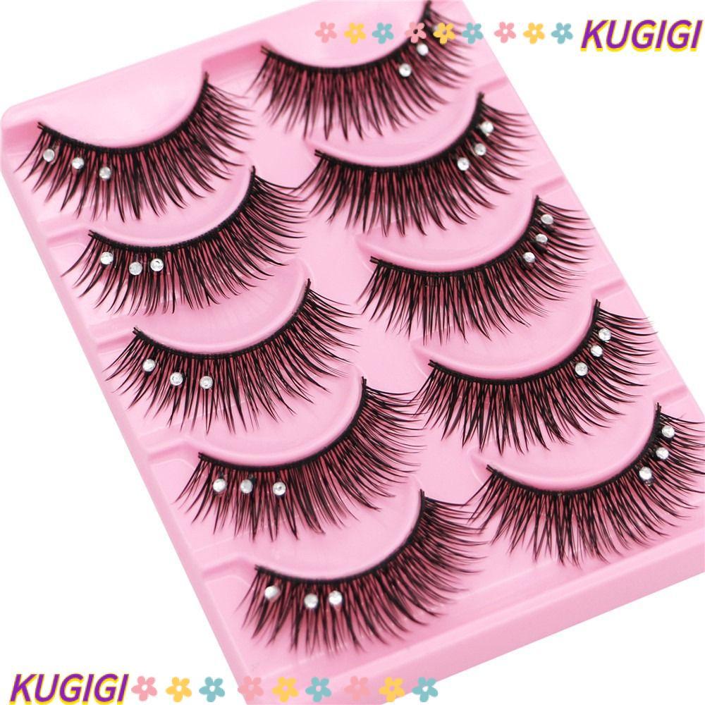 KUGIGI เพชรมังงะ Lashes Fuffy Lashes เงา Spky ผู้หญิงความงาม Glitter หนา Long Eye Lashes