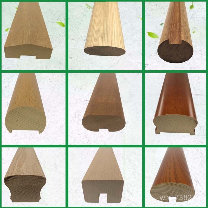 ไม้เนื้อแข็ง Handrail Cassette Beech Glass Factory บันได Handrail Slot Log เหล็ก Handrail M3NC
