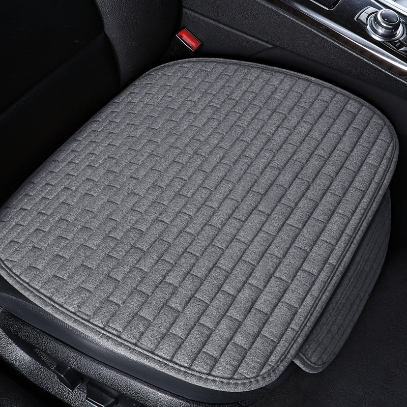 【Ready Stock】 Linen Plaid Seat Cover Three-Piece Set Four Seasons Universal Seat Cushions Long Plaid