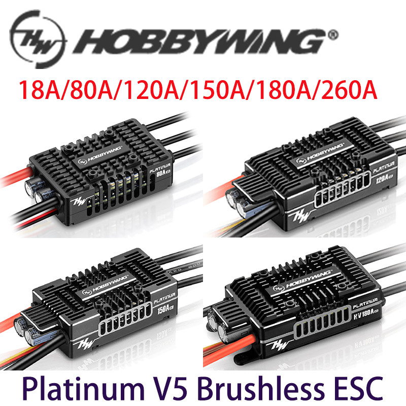 Hobbywing Platinum V5 80A/120A/180A/260A V5 150A V5.1 18A V5 F3P ESC สําหรับ RC เฮลิคอปเตอร์ Fixed-W