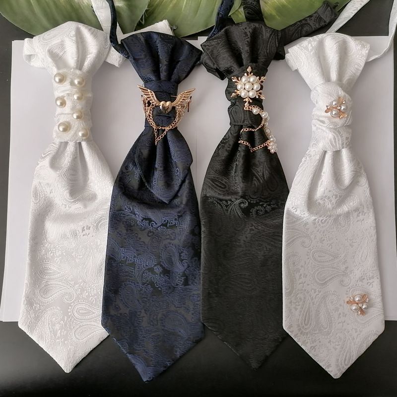 French Tie สีขาว Tie Bow Tie ผู้ชาย Bow Tie Retro Bow Tie ชุดงานแต่งงาน Hong Kong Tie Tie P Tie 26.3