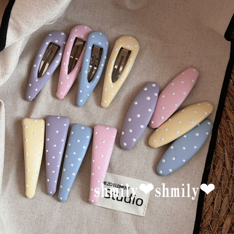 สไตล์เกาหลี Polka Dot bb คลิป All-Match Bangs คลิปผมหักคลิปผมด้านข้าง High-End เครื่องประดับผม