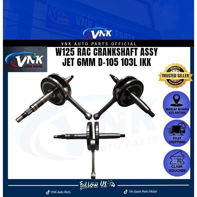 W125 RACING CRANKSHAFT ASSY IKK DIAMETER 105MM JET 6MM & JET 7MM