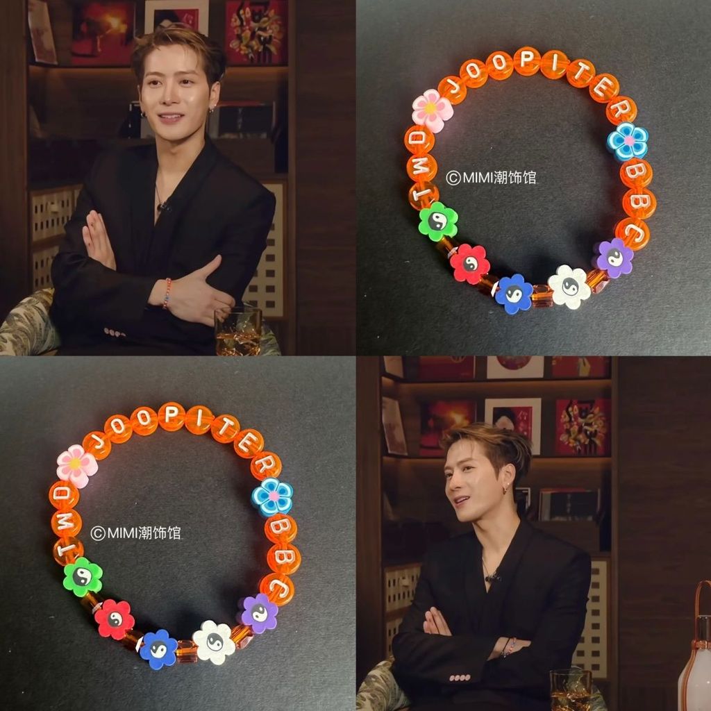 สร้อยข้อมือสไตล์ซิกเนเจอร์ของ Jackson Wang — TWD JOOPITER BBC สร้อยข้อมือตัวอักษร (สินค้าสนับสนุนคอน