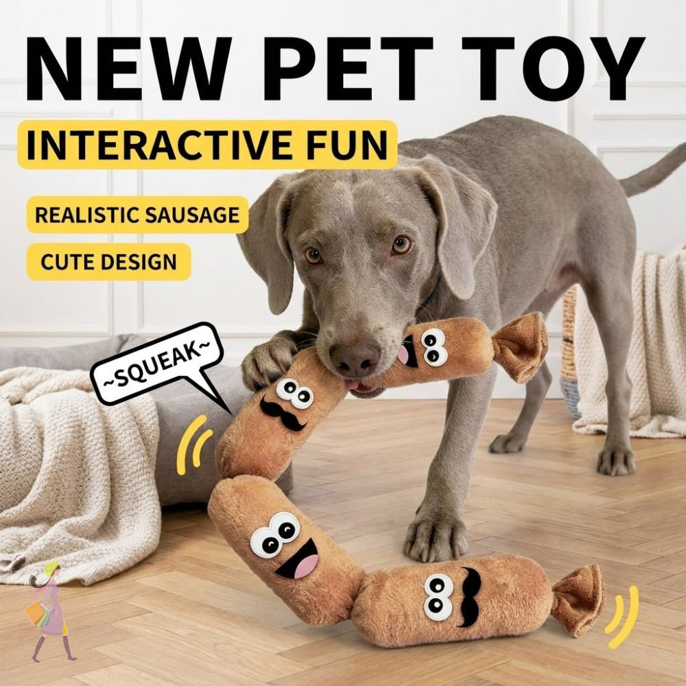 YGBG สุนัขไส้กรอก Plush Chew ของเล่น, กด-ถึงบีบจําลองสุนัข Squeaky ของเล่น, ทนทานด้วย BB เสียง Self-Play Chew-Resistant สัตว์เลี้ยงบรรเทาเบื่อของเล่น