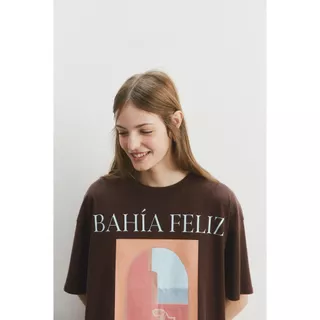H&M(เอชแอนด์เอ็ม) เสื้อยืดโอเวอร์ไซส์พิมพ์ลาย ผู้หญิง 1341689_2