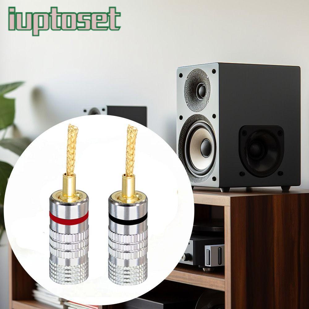 IUPTOSET Musical Sound Banana Plug, Gold Plated Nakamichi Banana Plug, ลําโพงเครื่องขยายเสียง Pin สกรูประเภท Black & Red ลําโพงสายไฟตัวเชื่อมต่อ