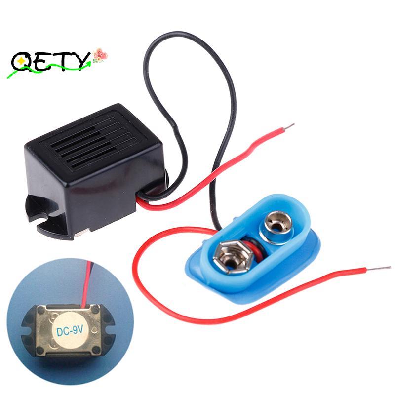 [qetyellow] buzzer 9V พร้อมตะกั่ว buzzer 22x16x14mm พร้อมที่ยึดแบตเตอรี่ TH