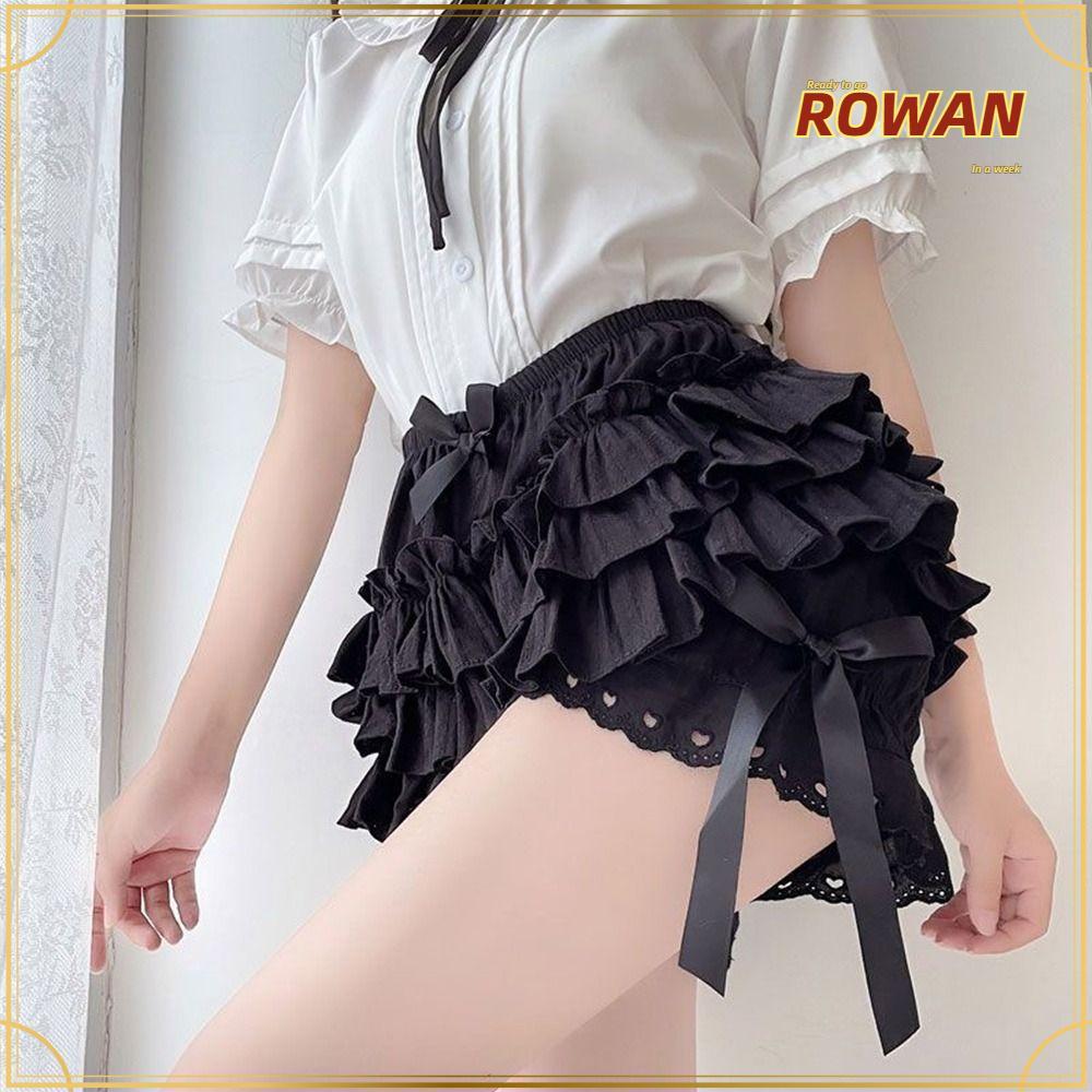 ROWANTH Safety Short Pants, จีบ JK Bloomers, แฟชั่น Breathable Vintage Bow Knot Lolita กางเกงผู้หญิง