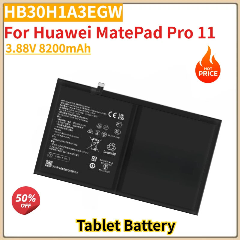 แบตเตอรี่แท็บเล็ตคุณภาพสูง HB30H1A3EGW 3.88V 8200mAh สําหรับ Huawei MatePad Pro 11 ยี่ห้อใหม่เปลี่ยน