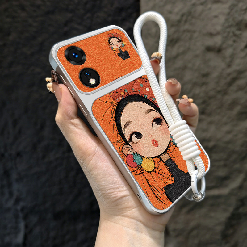 PBZZ สําหรับ oppo Reno 10 pro Reno 10 5G เคสโทรศัพท์ความวิตกกังวล Softcase ซิลิโคนกันกระแทกออกแบบใหม่ความงามน่ารักการ์ตูนเชือกเส้นเล็กสําหรับสาว TBDTMD1
