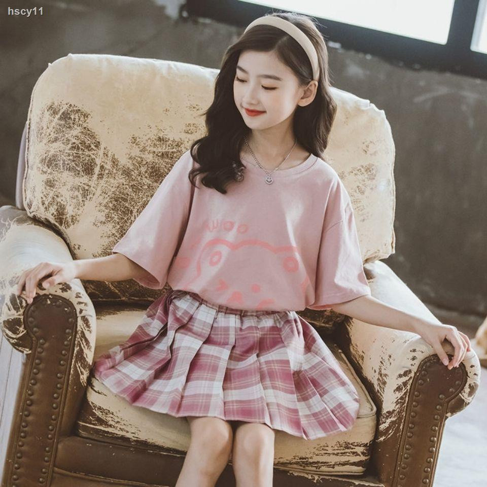 Tyk win 0823 ชุดสูทเด็กผู้หญิงชุดฤดูร้อน 2021 แฟชั่น 12 เสื้อผ้าเด็กสาวสไตล์กระโหลกชุดเด็กชุดสองชิ้น