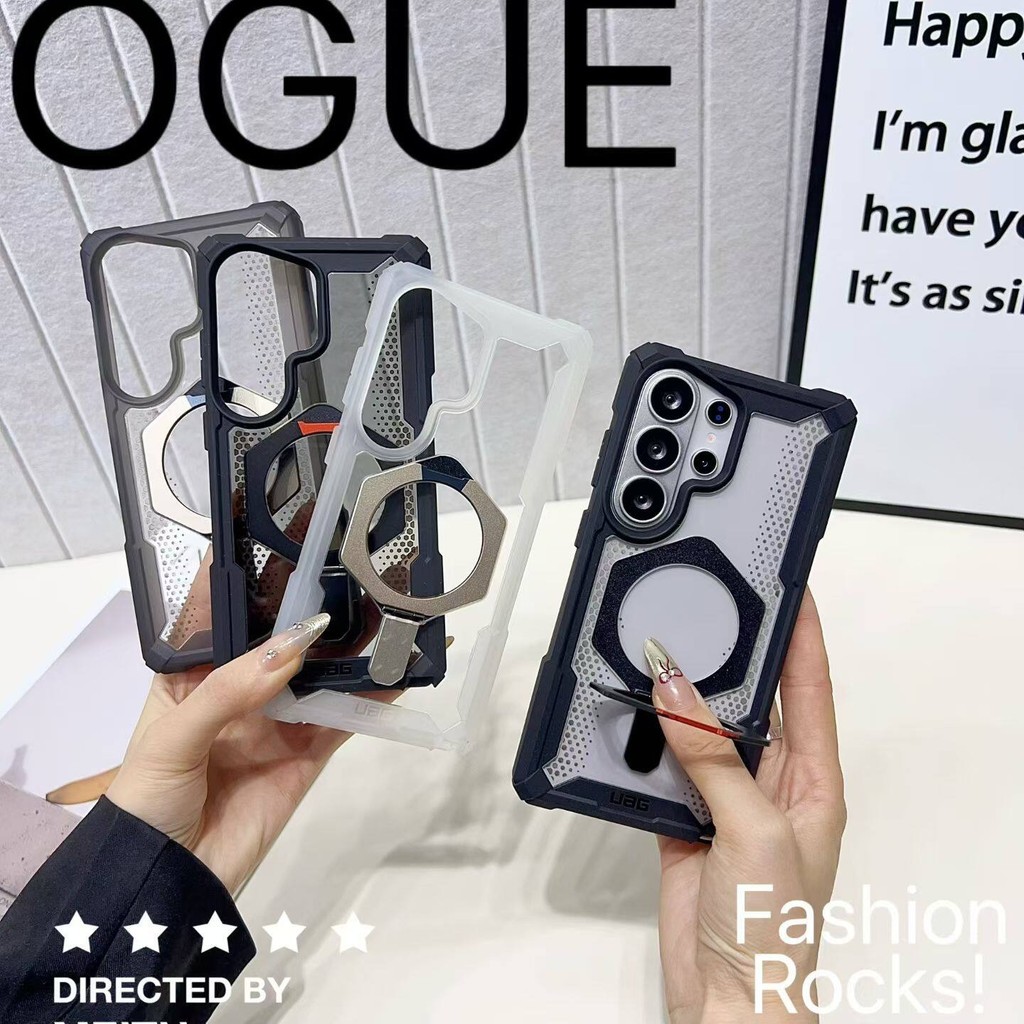 UAG สําหรับ Samsung S26 S25 S24 S23 Plus/Ultra Magnetic Full Cover Anti-fall Premium Feel เคสโทรศัพท์ที่มองไม่เห็นผู้ถือปลอก