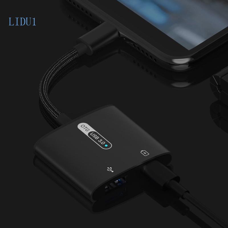 LIDU1 2 in 1 Dual Type C Adapter สําหรับเครื่องชาร์จชาร์จโทรศัพท์ Type-c