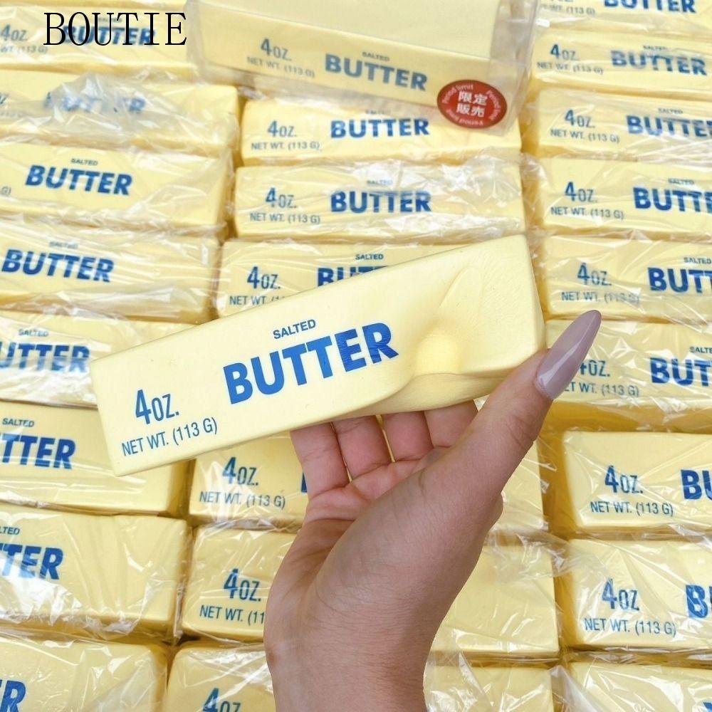 BOUTIE ซอฟท์ช้า Rebound Butter Stick, Anti Stress Release Hand Butter Stick บีบของเล่น,ความวิตกกังวลบรรเทาผ่อนคลายของขวัญยืด Sensory สมจริง Butter Sticks เด็ก