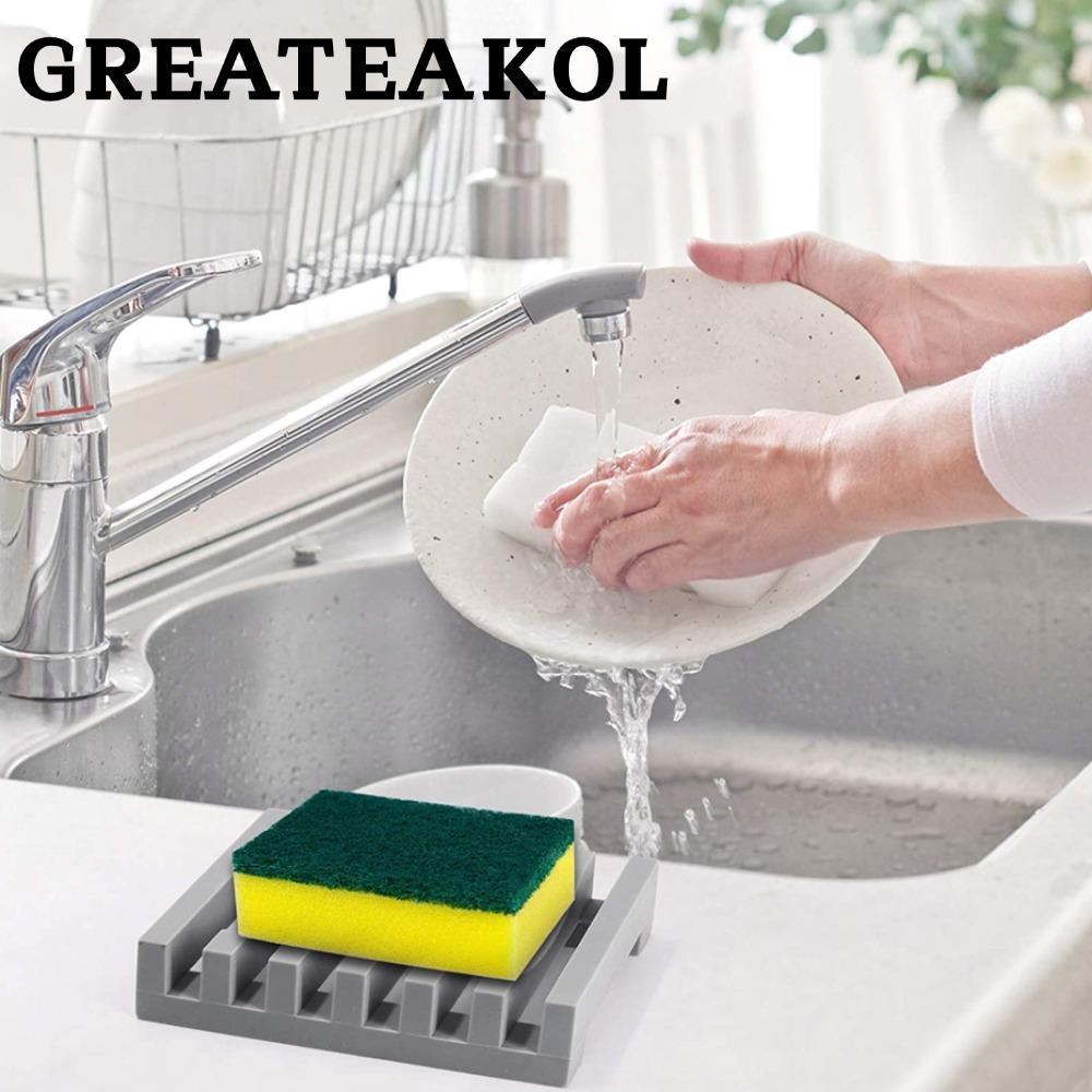 GREATESKOL Soap Dish Dry Silicone Clean Soap Box