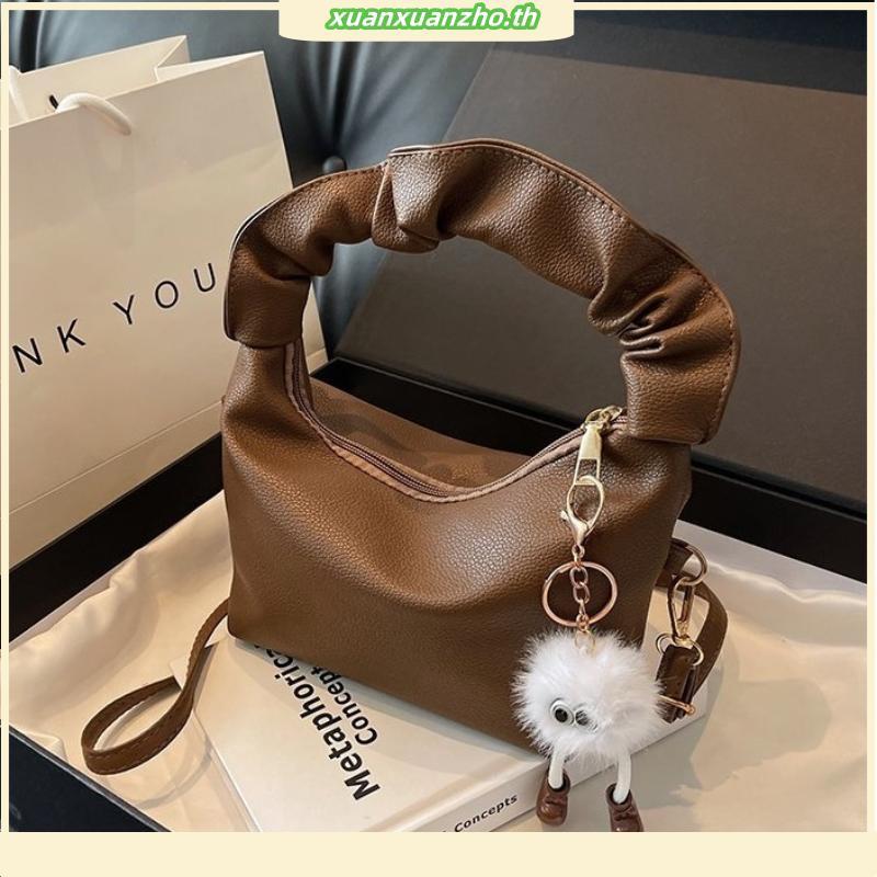 LUVYA Cloudy Pleated Fashion Crossbody Bag Ins Style Mini Cute Sling Bag Dumpling Crescent Women Bag