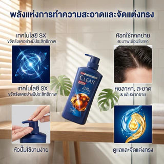 CLEAR Men แชมพูขจัดรังแคสำหรับผู้ชาย สูตร Care & Style ควบคุมความมัน ขนาดมล. ซื้อ 1 แถม 1 ของแท้ยอดนิยมในไทย翻译