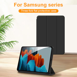 Tri-fold เคสป้องกัน For Samsung Galaxy Tab S9 S10 S7 FE S8 S7 S9 FE S10 A9 A11 Plus A8 X200 S6 Lite พับเพื่อปลุกหน้าจอ