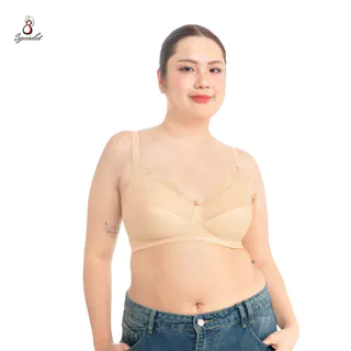 Sgarlet เสื้อในไซส์ใหญ่ไร้โครง สบายคัพ ผ้าลูกไม้ สีดำ/เนื้อ MB1531