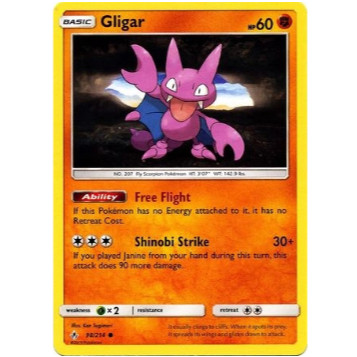[การ์ดโปเกมอน TCG] Gligar - 98/214 - ทั่วไป