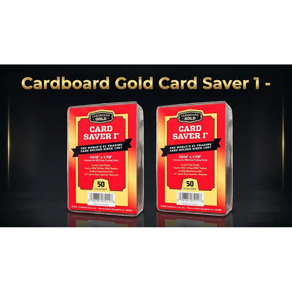 Cardboard Gold Card Saver 1 - Semi-Rigid Card Holder for Grading Card Submission - 50-Pack (1 item) 
