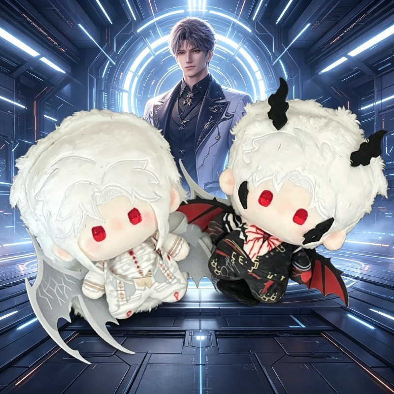 Love และ Deepspace Sylus ตุ๊กตาตุ๊กตา 10 ซม.ปีกเงิน Devil Dragon Sylus พิมพ์ Nueu ผ้าฝ้ายเสื้ออะนิเม