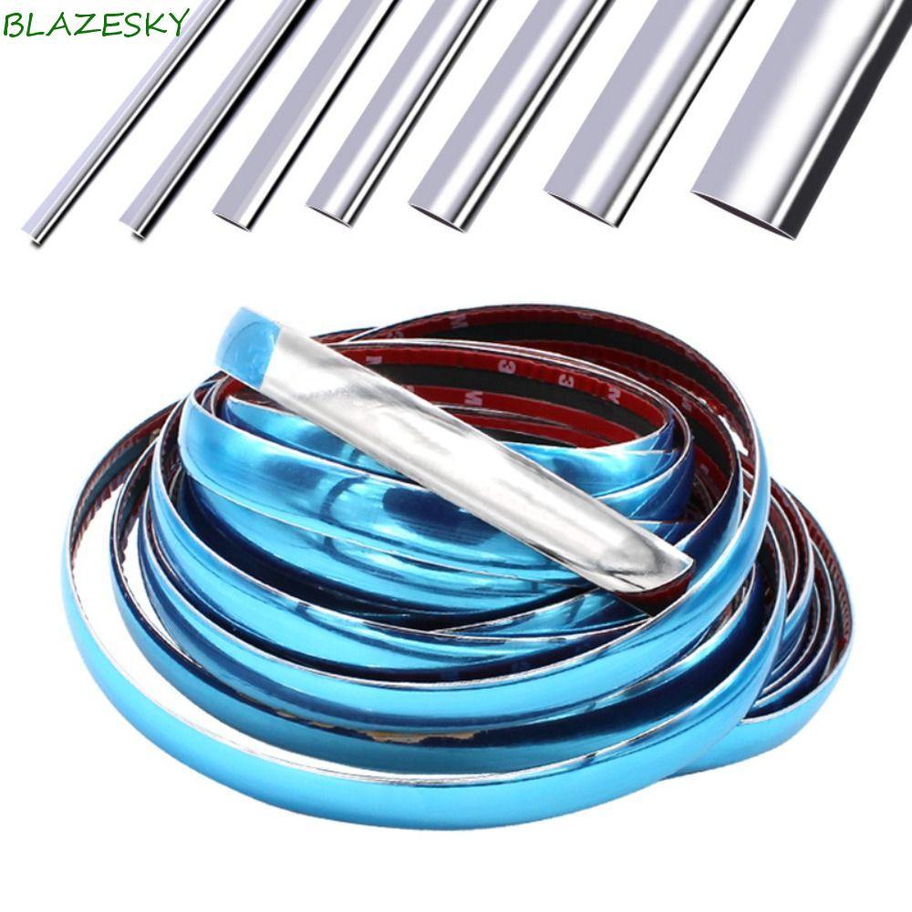 BLAZESKY แถบตกแต่งรถจัดแต่งทรงผม PVC อุปกรณ์รถยนต์ 3M Scratch-Proof Silver Soft Auto Door Protector