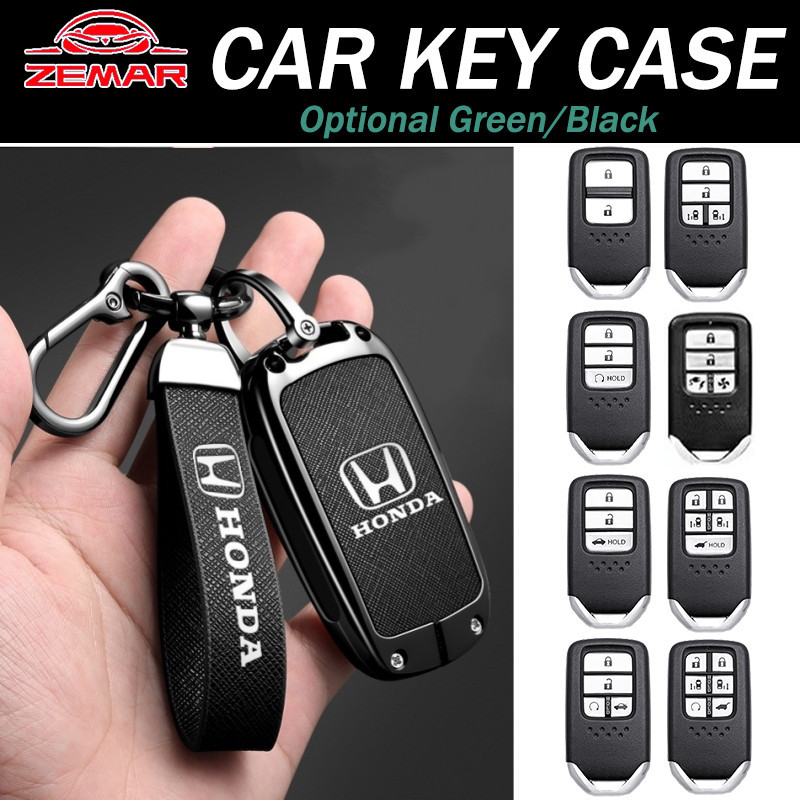Honda สังกะสีอัลลอยด์ฝาครอบกุญแจรถสมาร์ทกรณี Protector รถ KeyChain พวงกุญแจแฟชั่น Accessorie สําหรับ Honda Civic 11th 10th gen fe fk fd Fit ge HRV Jazz gk City